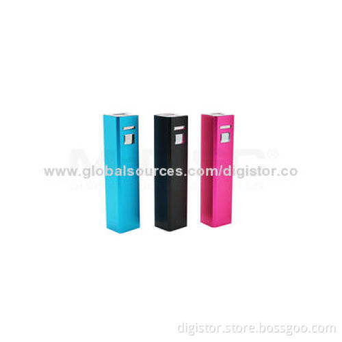 Square Power Banks with 2,200/2,600mAh Capacity, Small Size, Portable, Digital Printing